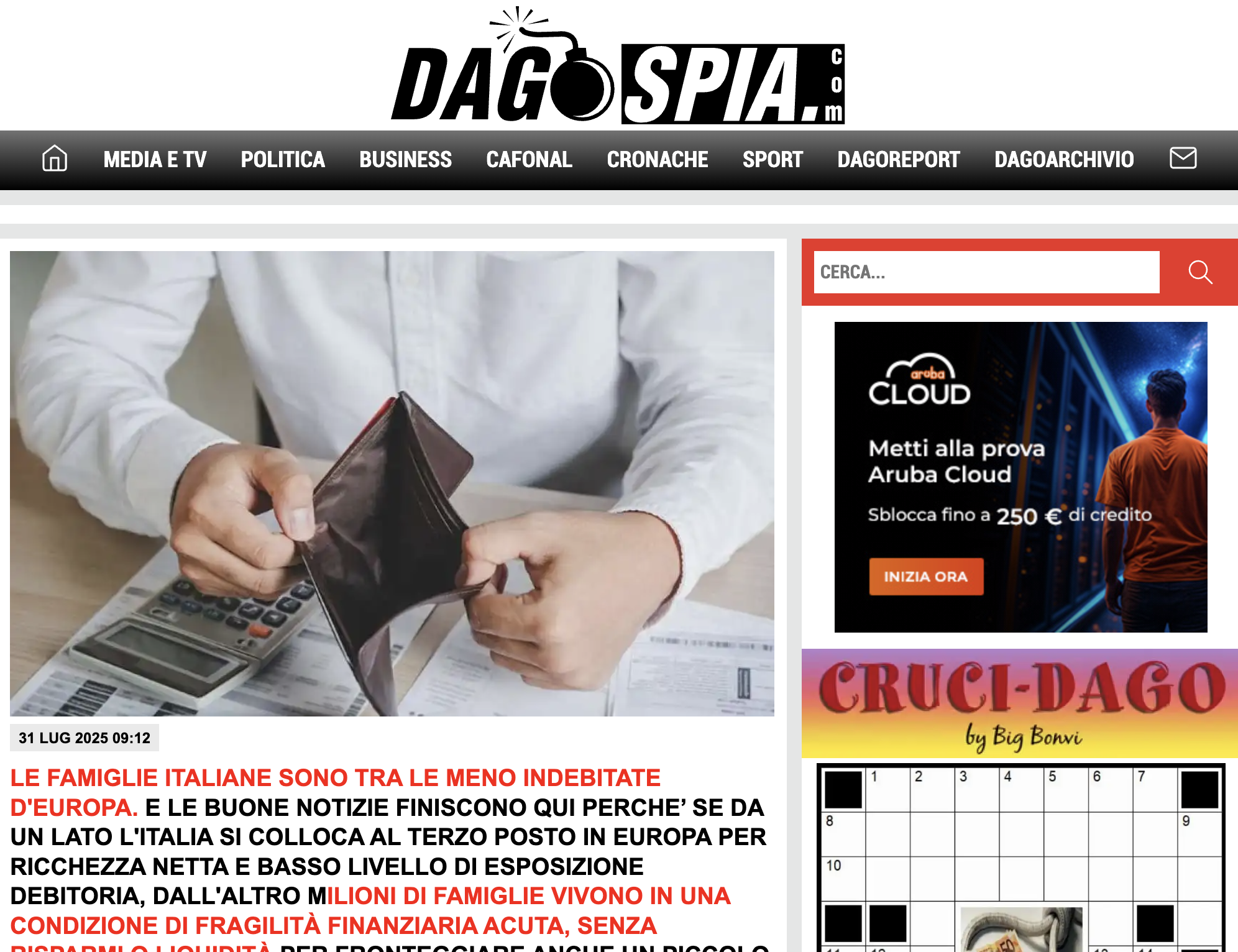 Screenshot di Dapospia