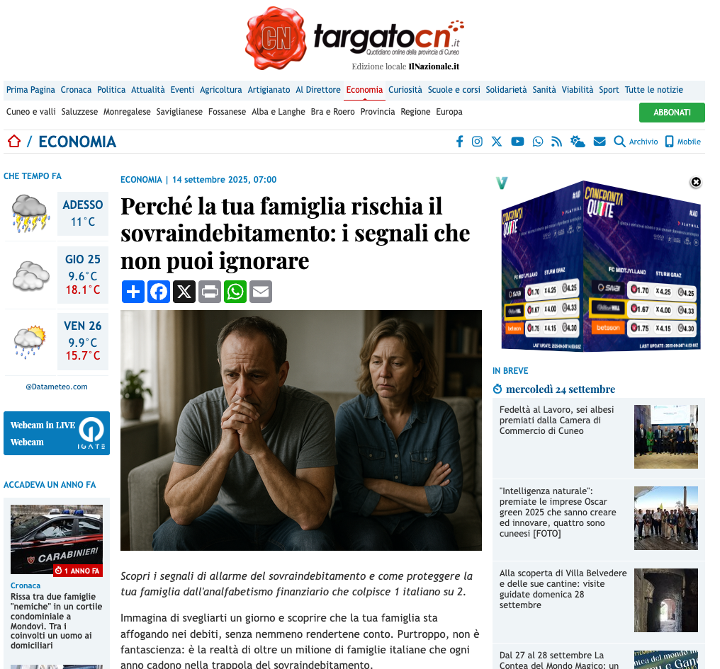Screenshot di Targato Cuneo