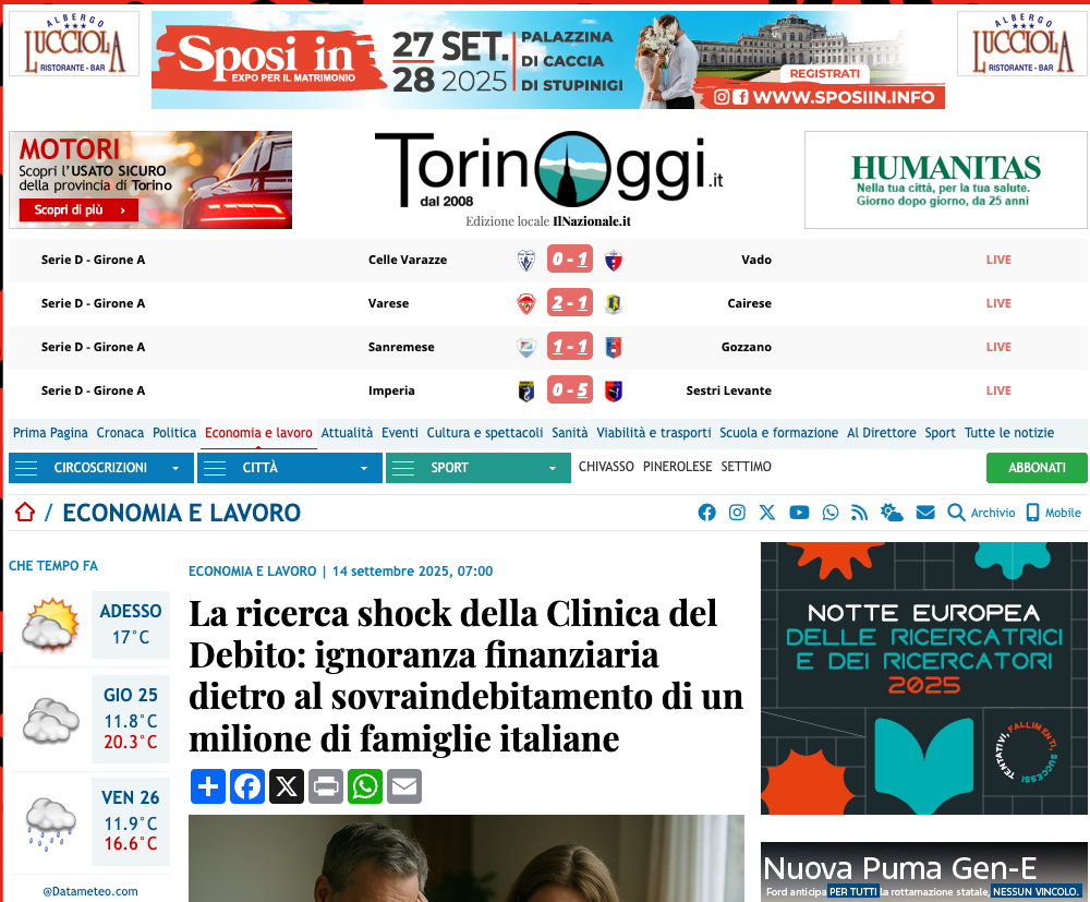 Screenshot di Torino Oggi