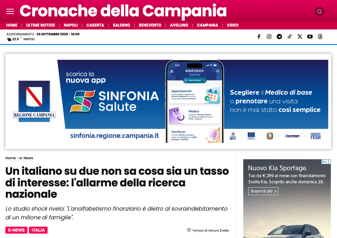 Screenshot di Cronaca della Campania